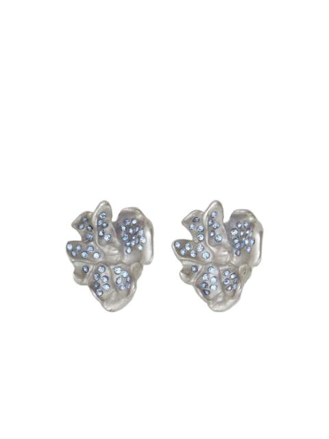 crystal-embellished flower stud earrings