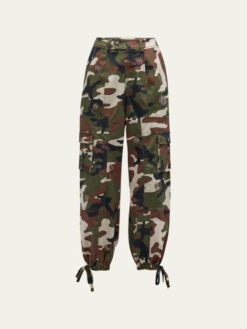 Cinq à Sept Love Camo Zola Embellished Twill Pants
