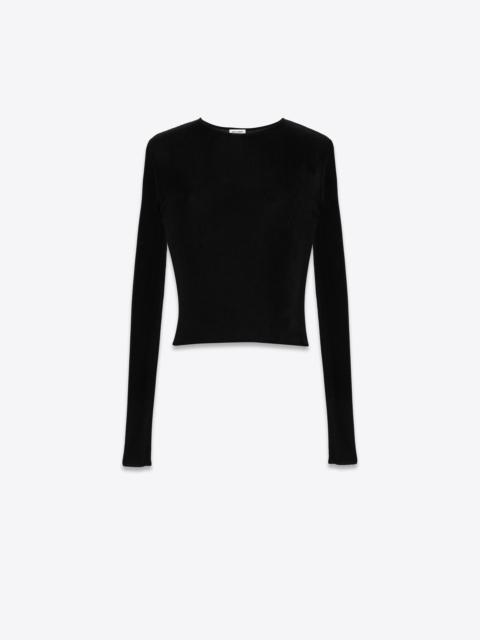 SAINT LAURENT cropped top in ribbed knit