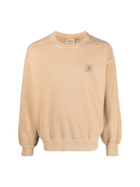plain logo-patch cotton sweatshirt