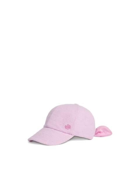 PATOU logo-embroidered bow-detail couture cap