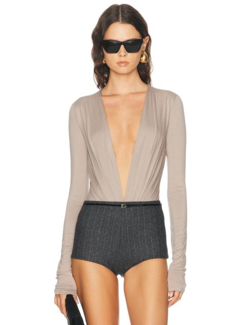 THE ANDAMANE Zelda Deep V Neck Bodysuit