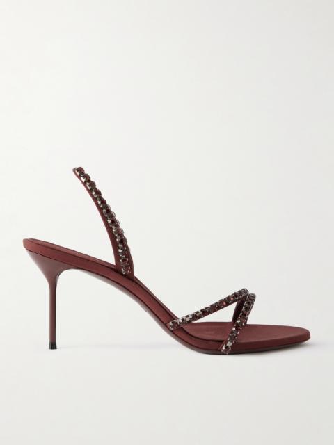 PARIS TEXAS Lidia Crystal-embellished Crepe Slingback Sandals