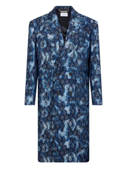 PHILIPP PLEIN jacquard double-breasted coat