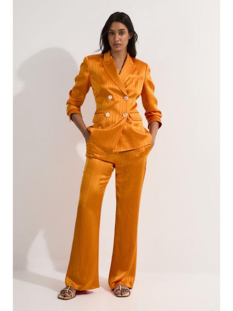 KAREN MILLEN Premium Satin Pinstripe Tailored Straight Leg Trouser