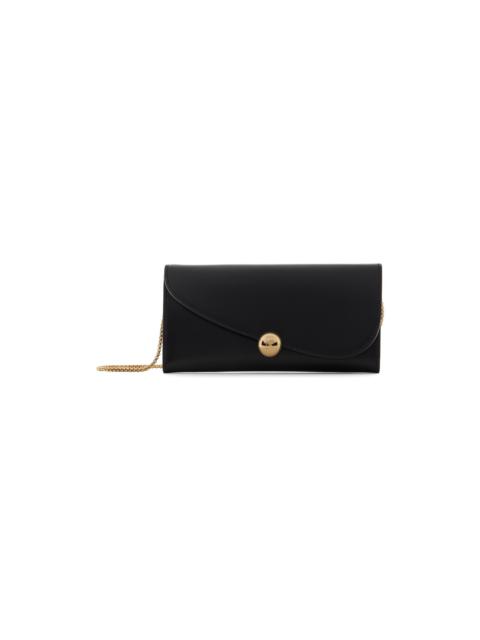 Black Asymmetrical Flap Wallet Bag