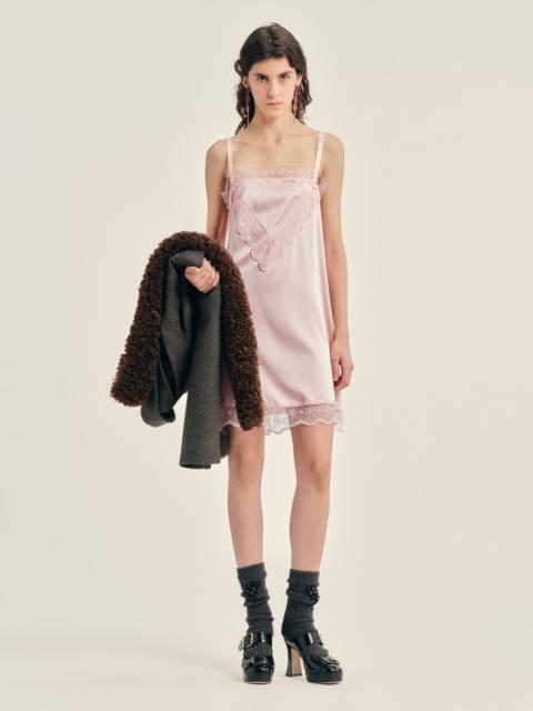 Simone Rocha Mini Square Neck Lace Trim Dress