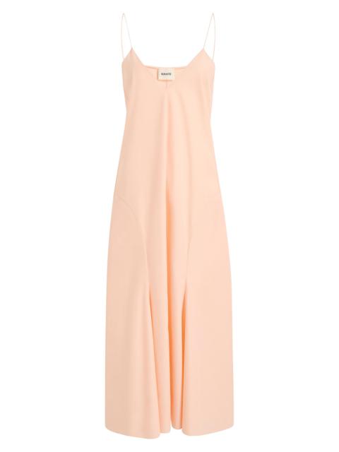 KHAITE Women's Iben Cotton Midi-Dress - Light Peach