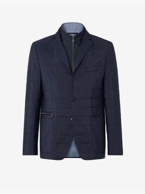 CORNELIANI Blue water-repellent jacket with inner vest