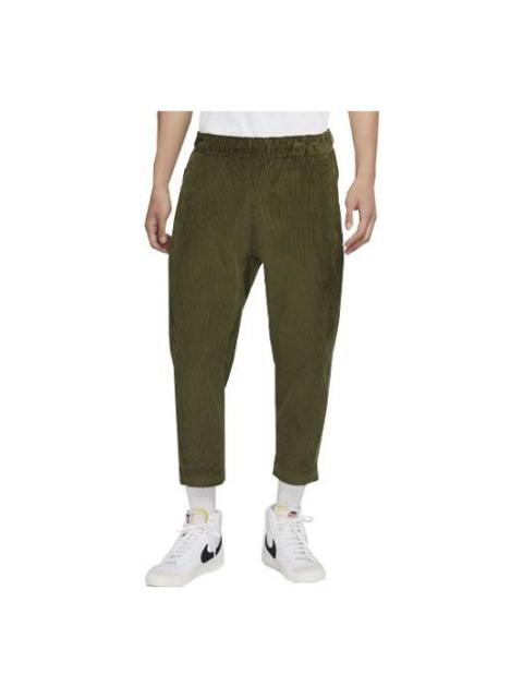 Nike Men's Nike Solid Color Corduroy Cone Cropped Casual Pants/Trousers Green DO2324-326