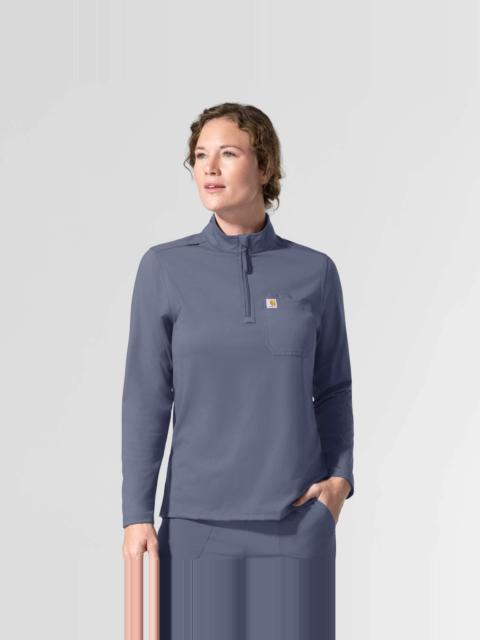 Carhartt Women's Force Cross-Flex Knit Long Sleeve Quarter Zip Scrub Top