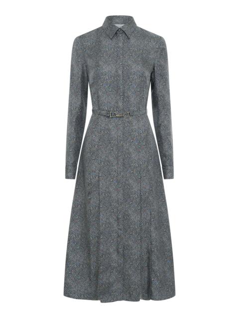 GABRIELA HEARST Jane Shirtdress in Charcoal Multi Printed Silk