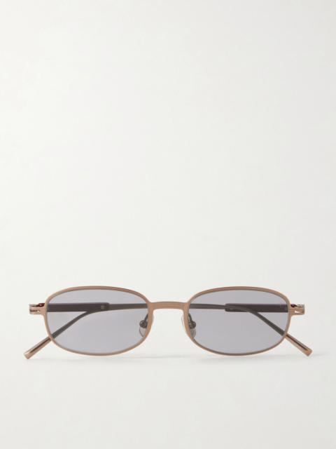 Brunello Cucinelli Square-frame titanium sunglasses Gold