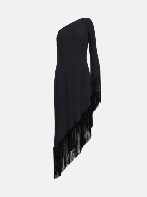 Taller Marmo fringed-edge one-shoulder midi dress