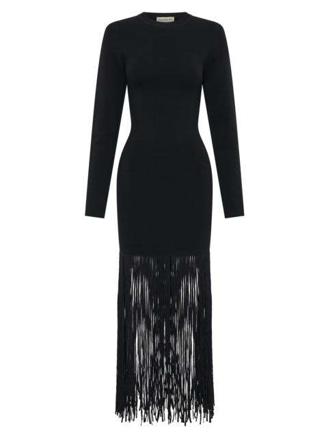 NICHOLAS Women's Fiorella Fringe-Trimmed Bodycon Dress - Black