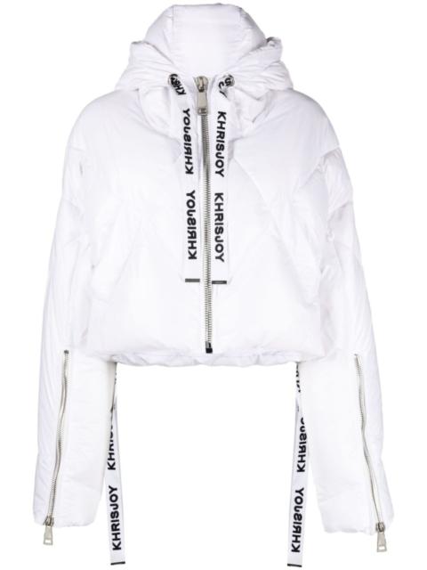 Khrisjoy logo-print drawstring down puffer jacket