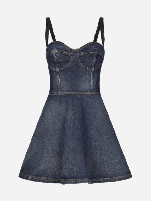 Dolce & Gabbana Short denim corset dress
