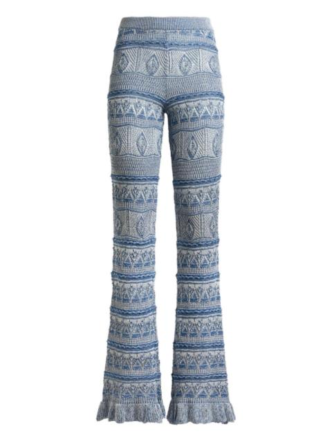 Etro crocheted flared trousers