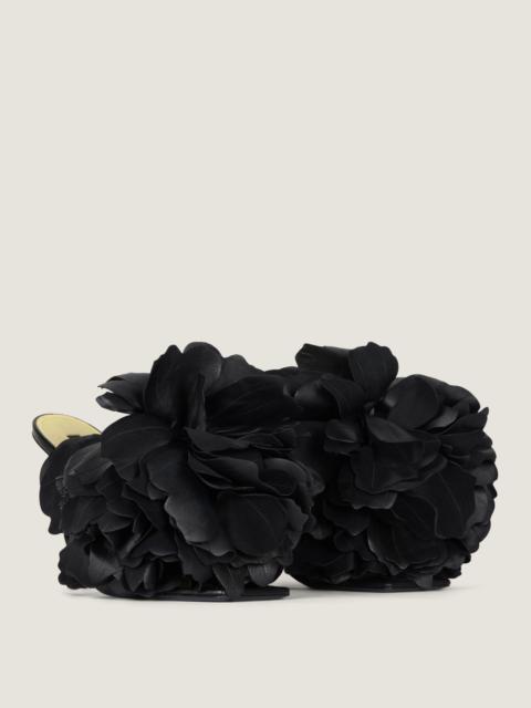 Givenchy BOUDOIR HEELED MULES IN LEATHER WITH ROSE PETALS