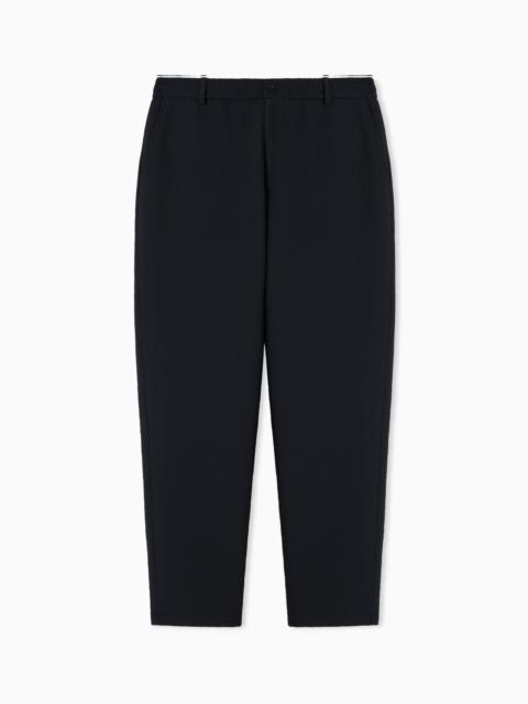 EMPORIO ARMANI ICON EMBOSSED PATTERN-FABRIC TROUSERS