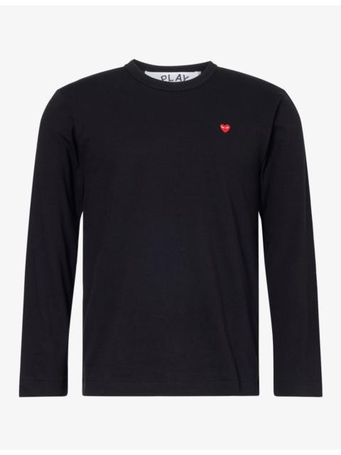 Comme des Garçons PLAY Heart Motif-Logo Long-Sleeve Cotton T-Shirt