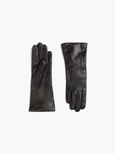 BLACK HAIRSHEEP LEATHER CASHMERE LINED GLOVES