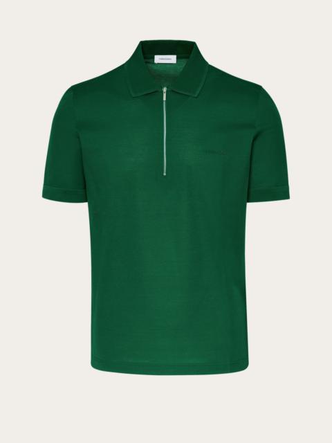 FERRAGAMO Polo with zip collar