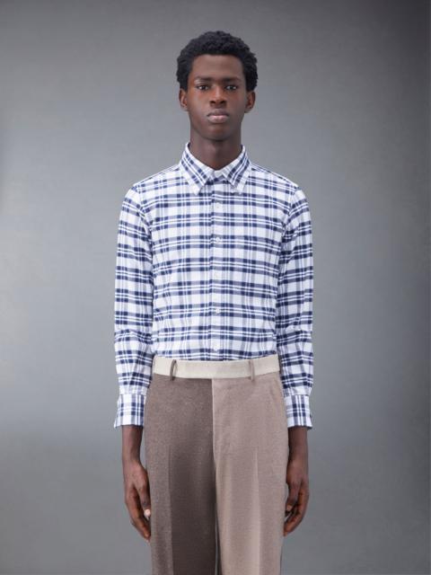 Thom Browne panelled gingham cotton shirt - Grey