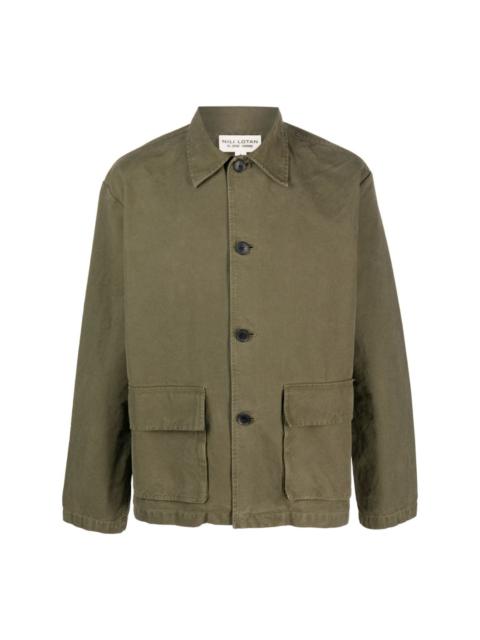 single-breasted button-fastening jacket