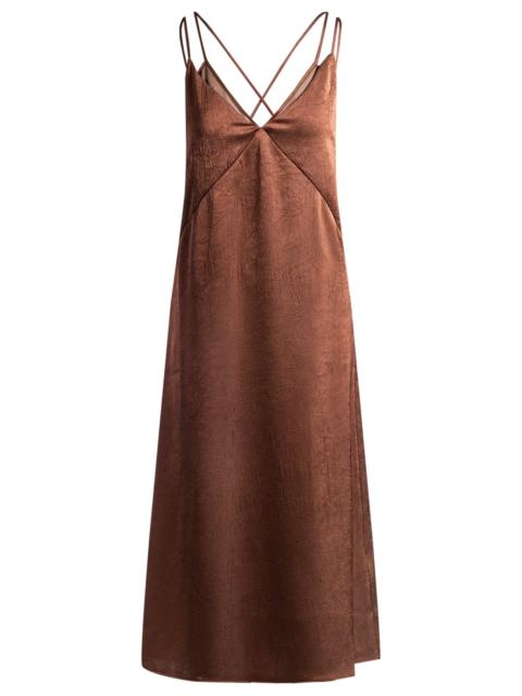 BOSS STRAPPY DRESS IN CRINKLE SATIN