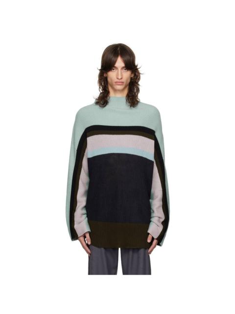Kiko Kostadinov Blue & Gray Essick Stripe Sweater