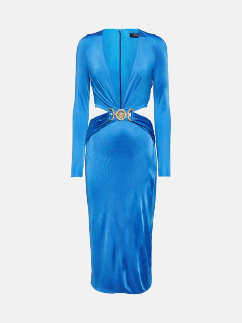 Medusa Biggie cutout satin midi dress