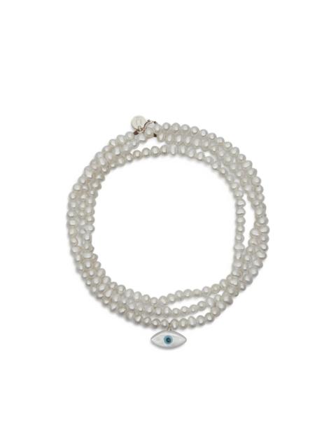 UNDERCOVER eye-pendant pearl-beaded bracelets