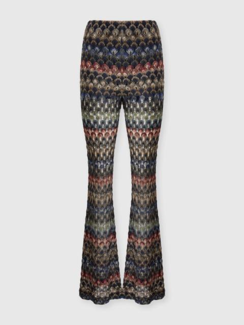 Missoni Flare viscose lamé trousers with lace motif