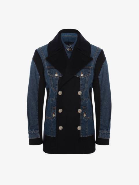 Alexander McQueen Hybrid Peacoat in Navy