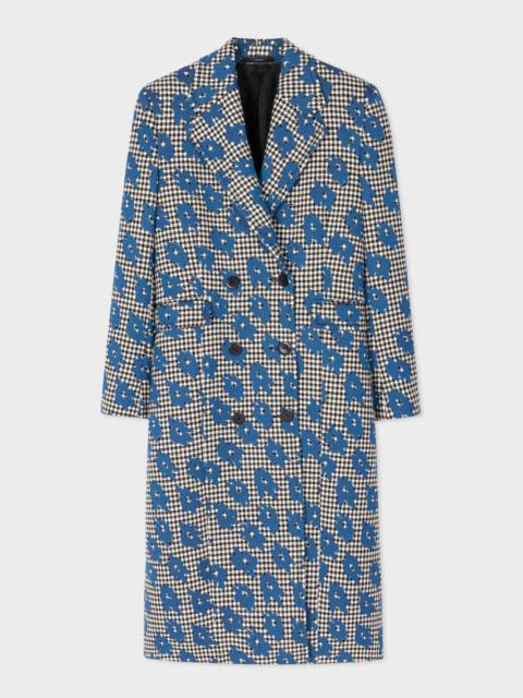 Paul Smith Dogtooth 'Big Flower' Double-Breasted Coat