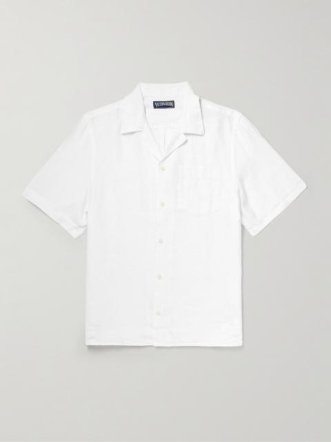 Vilebrequin Charli Convertible-Collar Linen Shirt