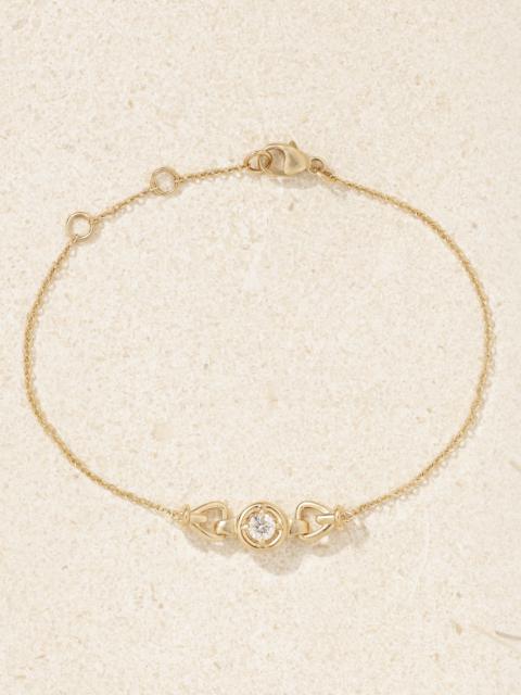 Silvia 14-karat gold diamond bracelet Gold