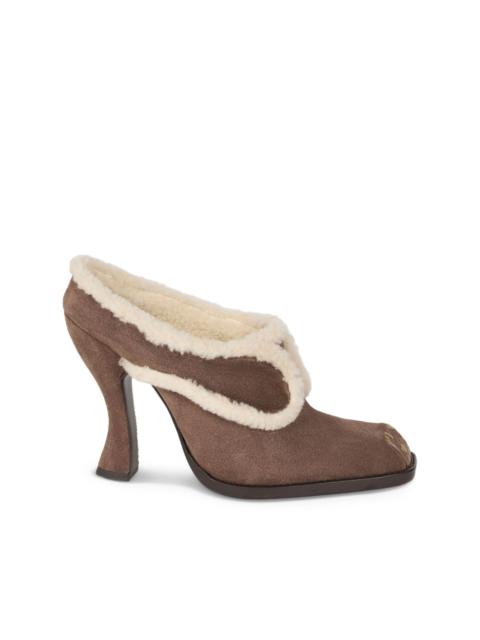 Etro 105mm shearling-trimmed suede mules
