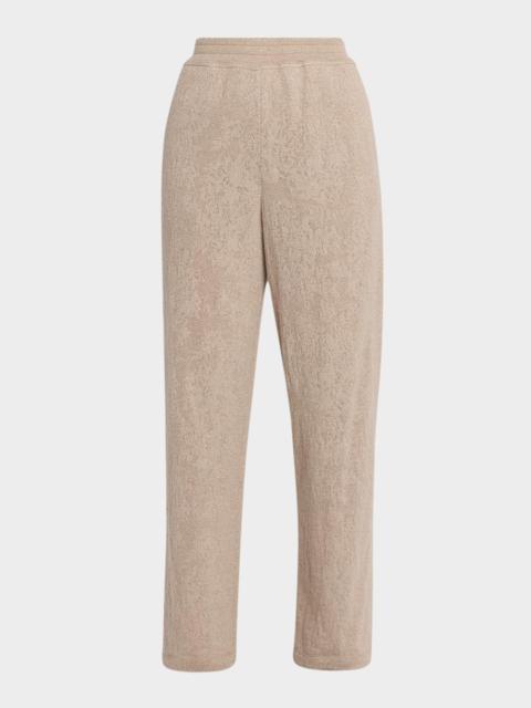 Brunello Cucinelli Jersey Lace Pointelle Knit Pants