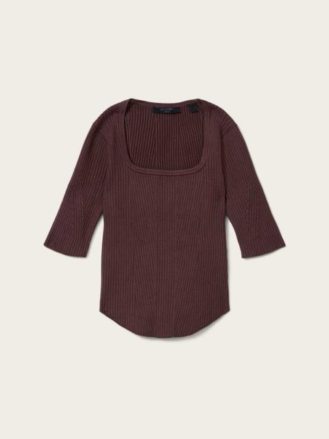 ALLSAINTS CRUZ HALLY RIBBED KNIT TOP