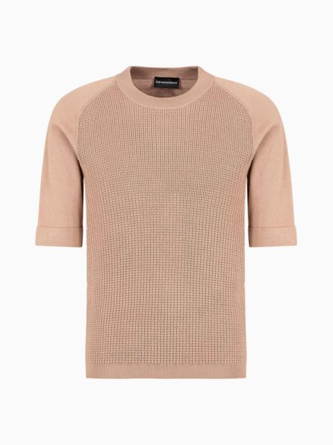 Punch-stitch jumper with plain-knit back