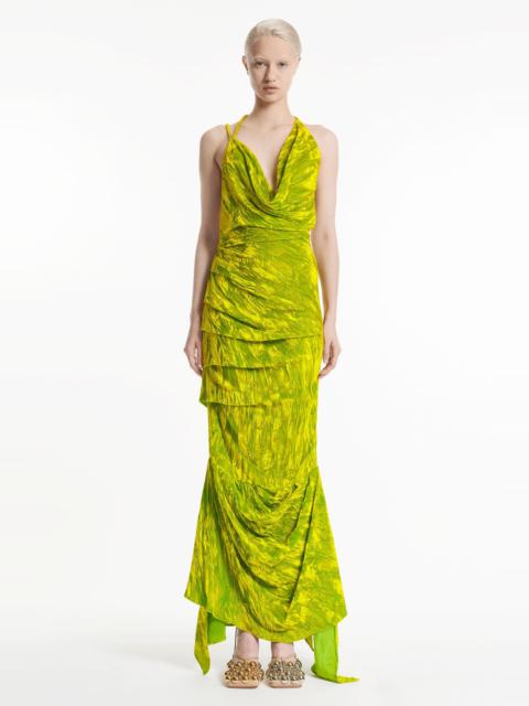 FITTED ASYMMETRIC DRAPED DRESS CITRON
