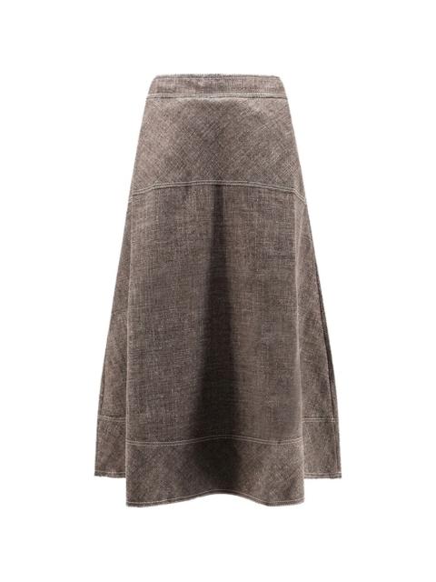 soeur Janelle contrast-stitch midi skirt