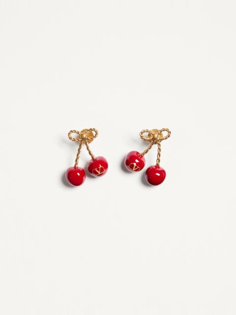 Valentino CHERRYFIC METAL AND ENAMEL EARRINGS