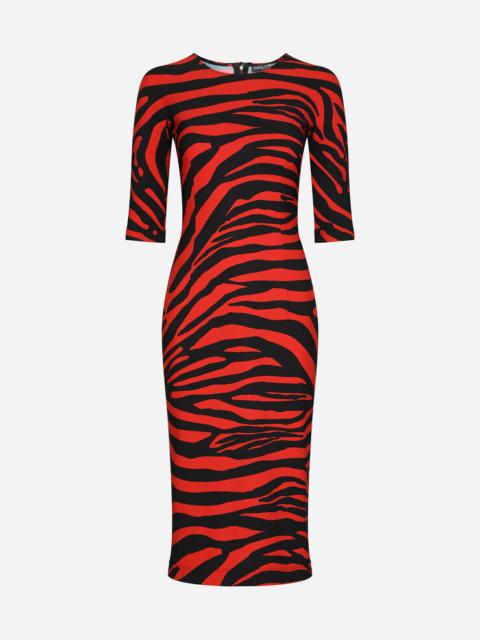 Dolce & Gabbana Zebra-print jersey midi dress