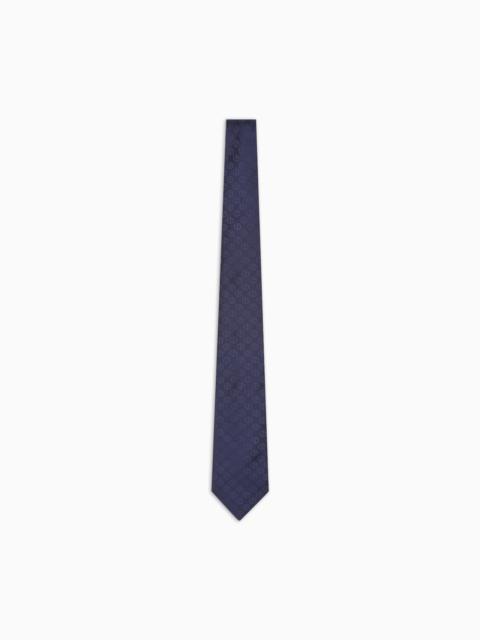 GIORGIO ARMANI PURE SILK TIE WITH JACQUARD MONOGRAM