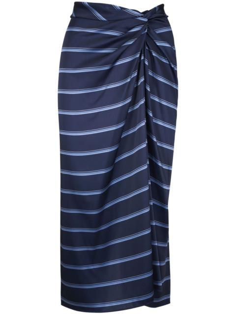 Vince twist-detailing skirt