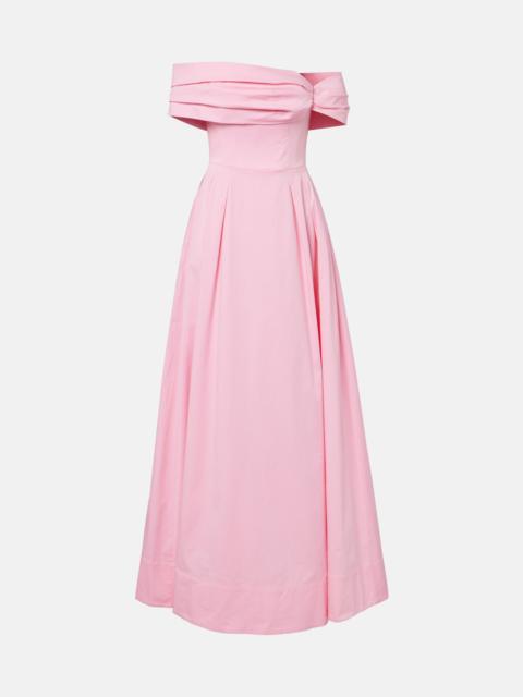 REBECCA VALLANCE Dianthe off-the-shoulder gown