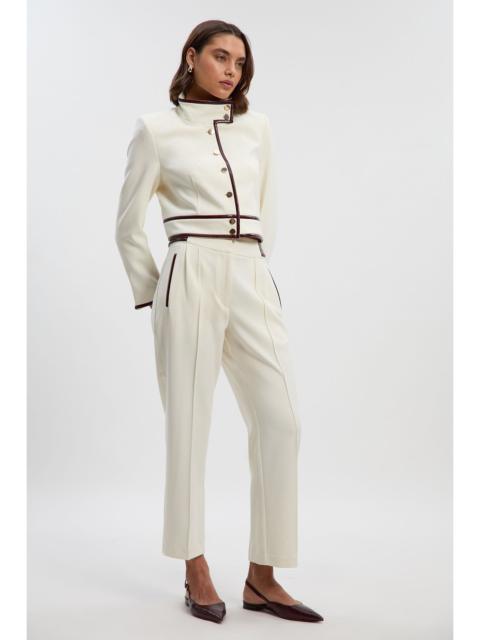 KAREN MILLEN Compact Stretch Pu Mix Tailored Slim Leg Trouser